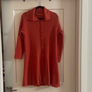 Orange Knit Button-Up dress - labeled XXL - more like a large